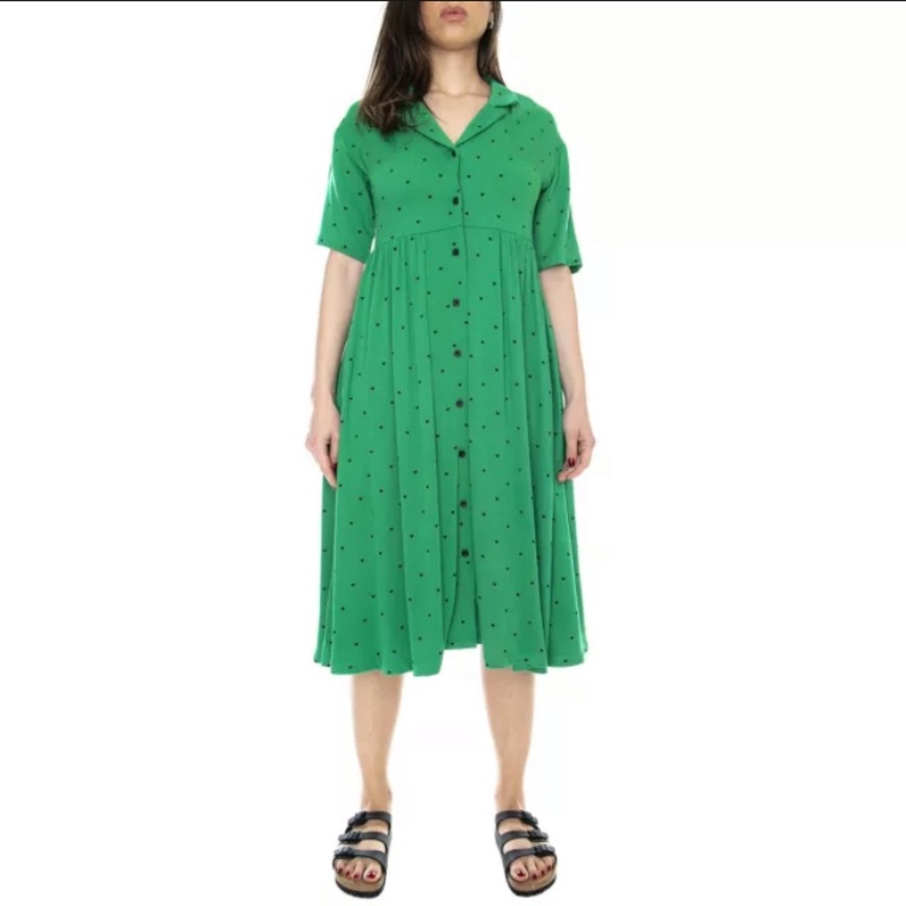 SOLD Lazy Oaf Emerald Green Polka Heart Dress